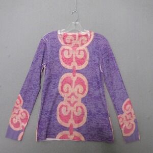Before + Again Thermal Top Purple Pink Burnout Art To Wear‎ Waffle Knit USA